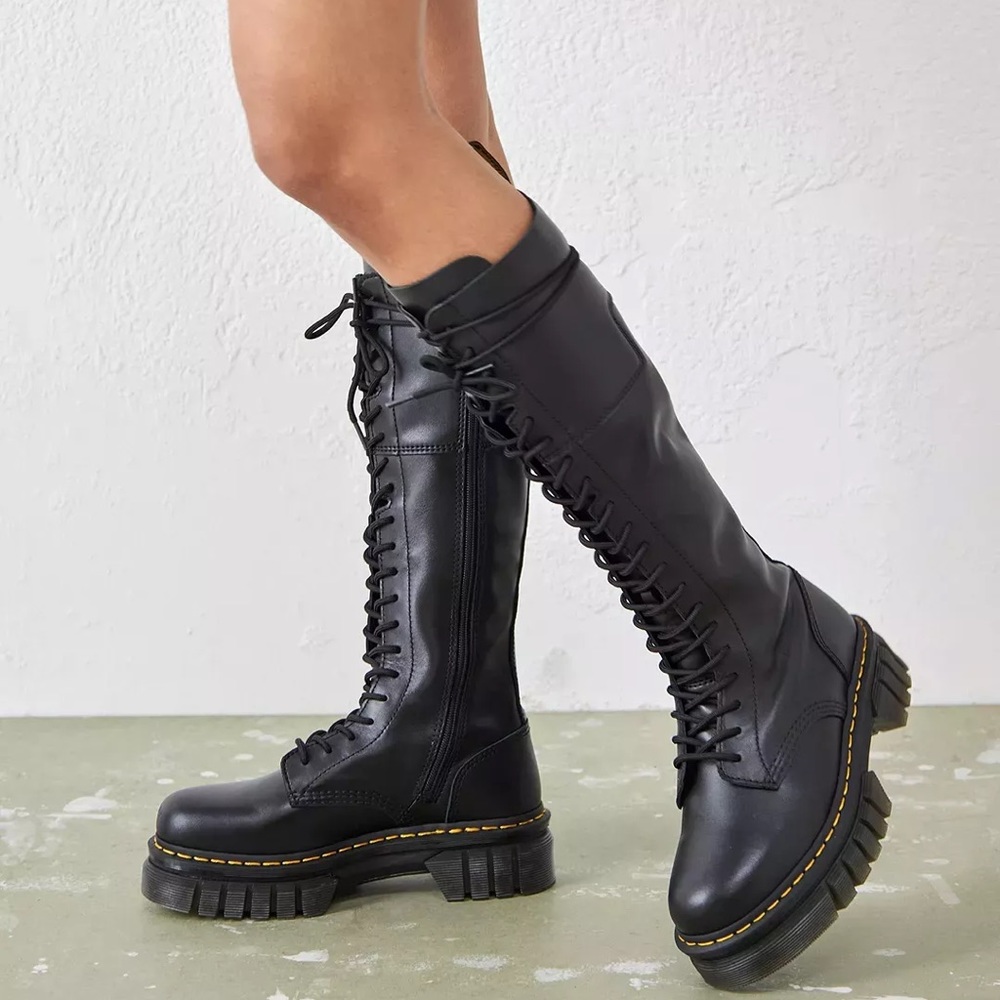 Doc Martens Black Audrick 20-Eye Tall Platform Boots